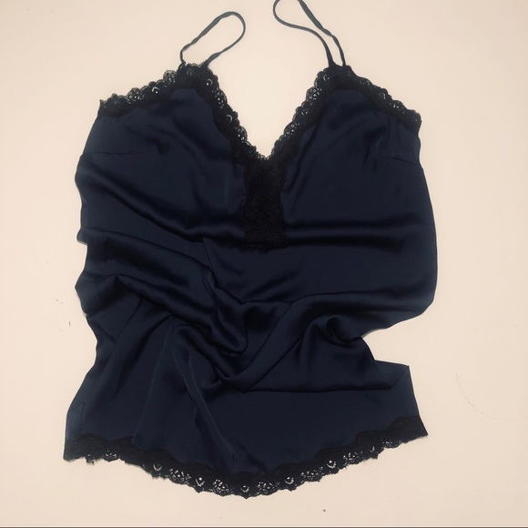 Navy & Black Lace Slip Dress - Picture 3 of 5